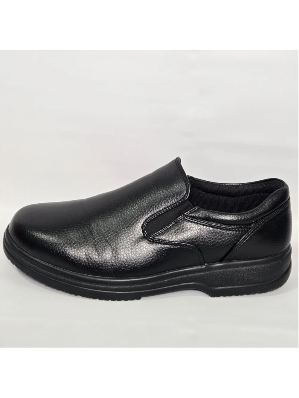 Deer Stags Slip Resistant Work Shoes Mens 9.5 Black Loafer Memory Foam Comfort